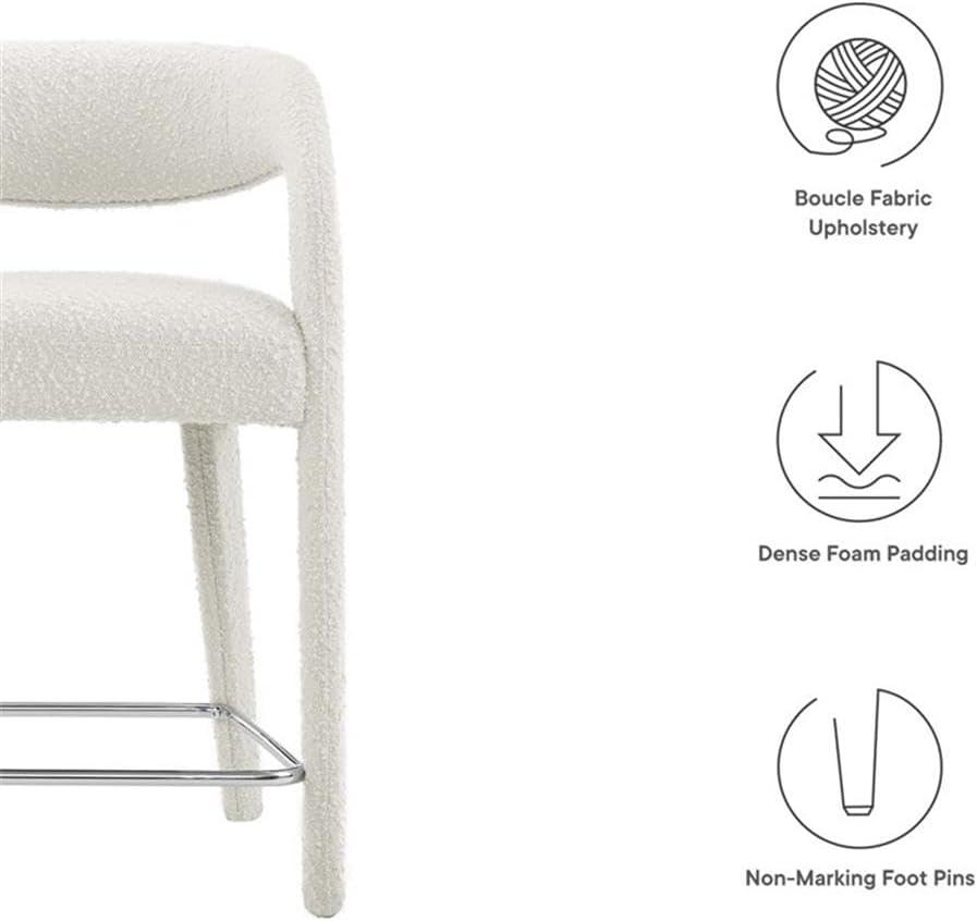 Modway Pinnacle Boucle Upholstered Counter Stool Set of Two