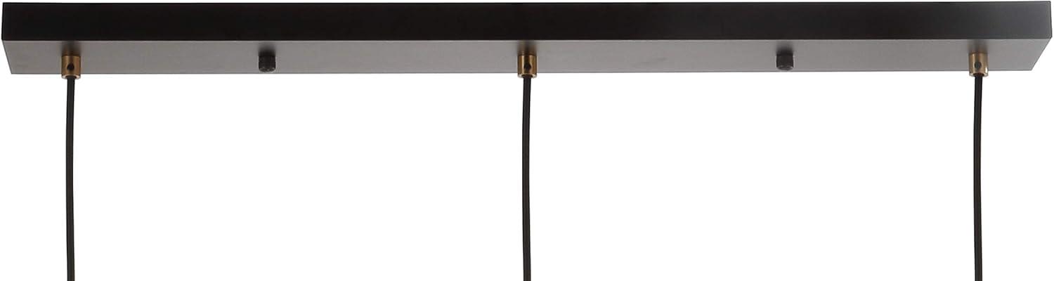 Apollo 33.5" 3-Light Mid-Century Modern Iron Adjustable Linear LED Pendant, Black/Brass Gold