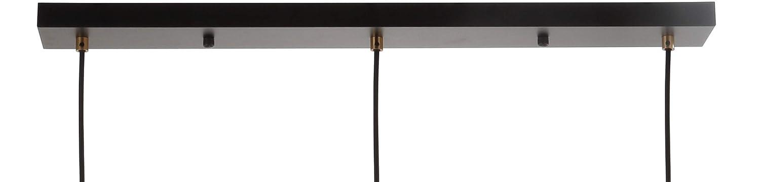Apollo 33.5" 3-Light Mid-Century Modern Iron Adjustable Linear LED Pendant, Black/Brass Gold