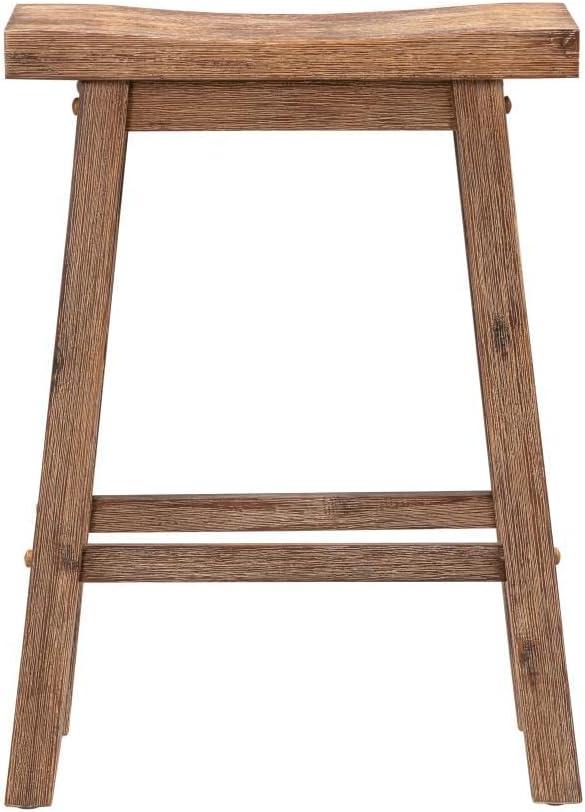 Set of 2 24&#34; Sonoma Saddle Counter Height Barstool Barnwood Wire Brush - Boraam