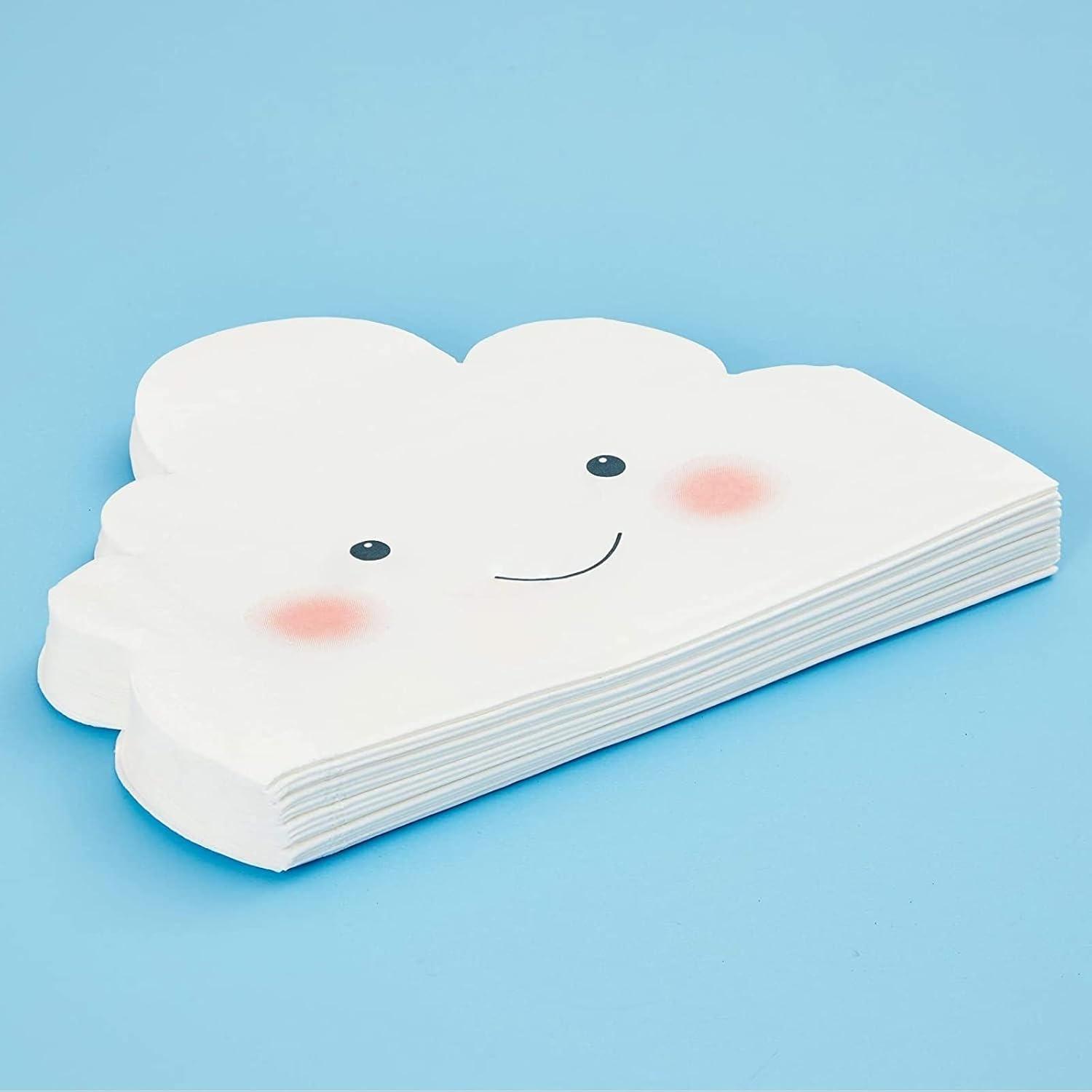 Juvale 144-Piece Serves 24 Cloud Themed Party Supplies - Disposable Plates, Napkins, Cups & Cutlery