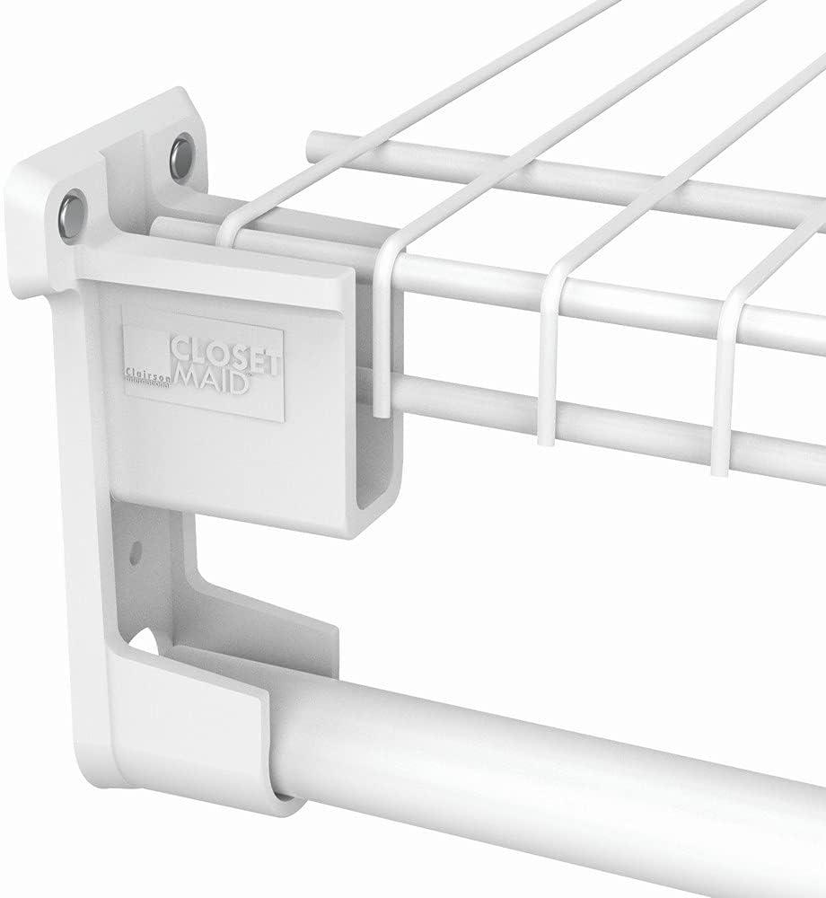 Closetmaid 909192 Resin Superslide Pre-Loaded Wall Bracket - White - 4.12 x 1.75 x 2 in.