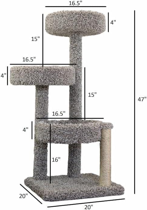 Gray Multi-Level Sisal and Carpet Cat Tree Tower