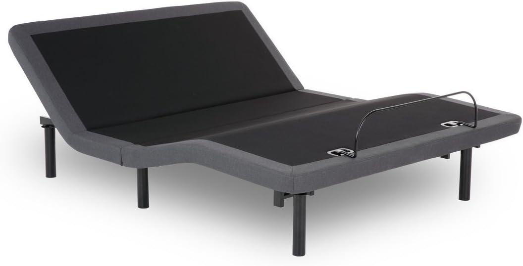 King Adjustable Black Metal Frame Bed with Wireless Remote