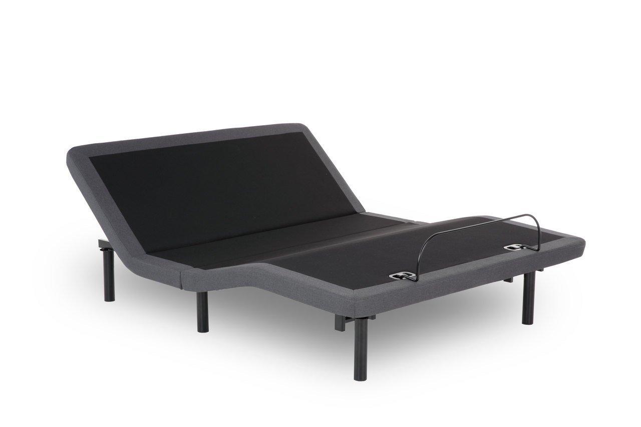King Adjustable Black Metal Frame Bed with Wireless Remote