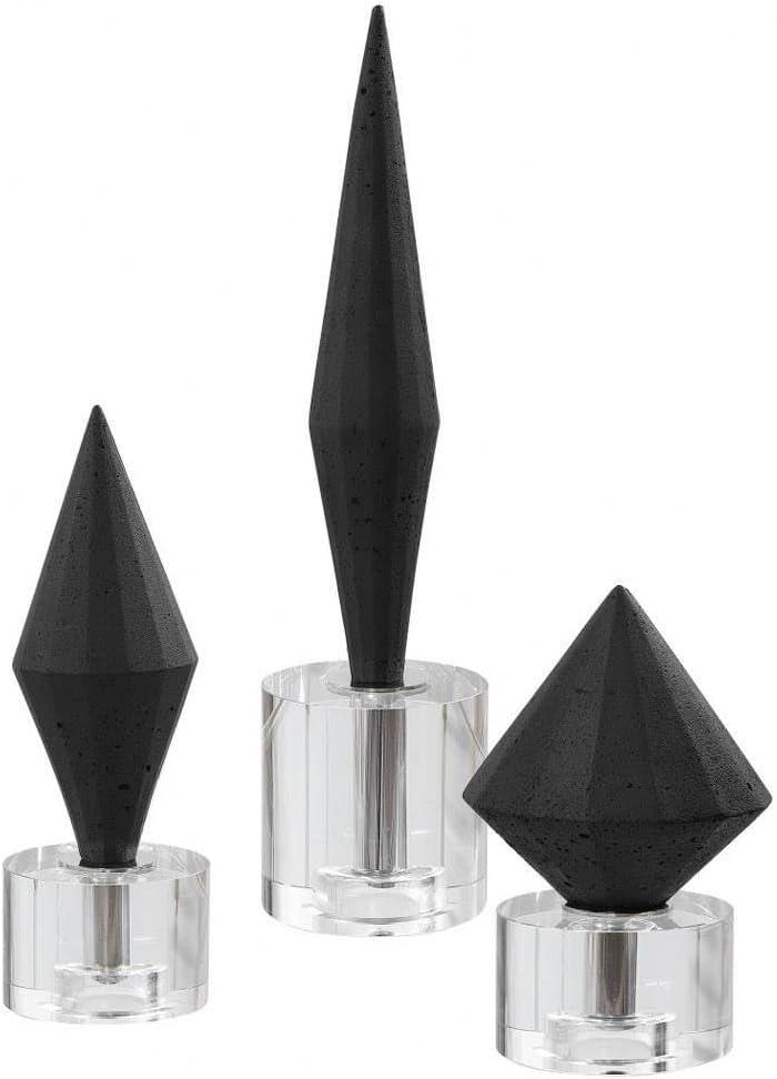 Uttermost Alize Black Diamond Modern Sculptures Set of 3