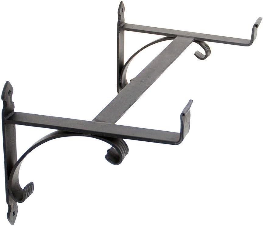 Achla B-32 Black Powdercoat Wrought Iron Flower Box Bracket