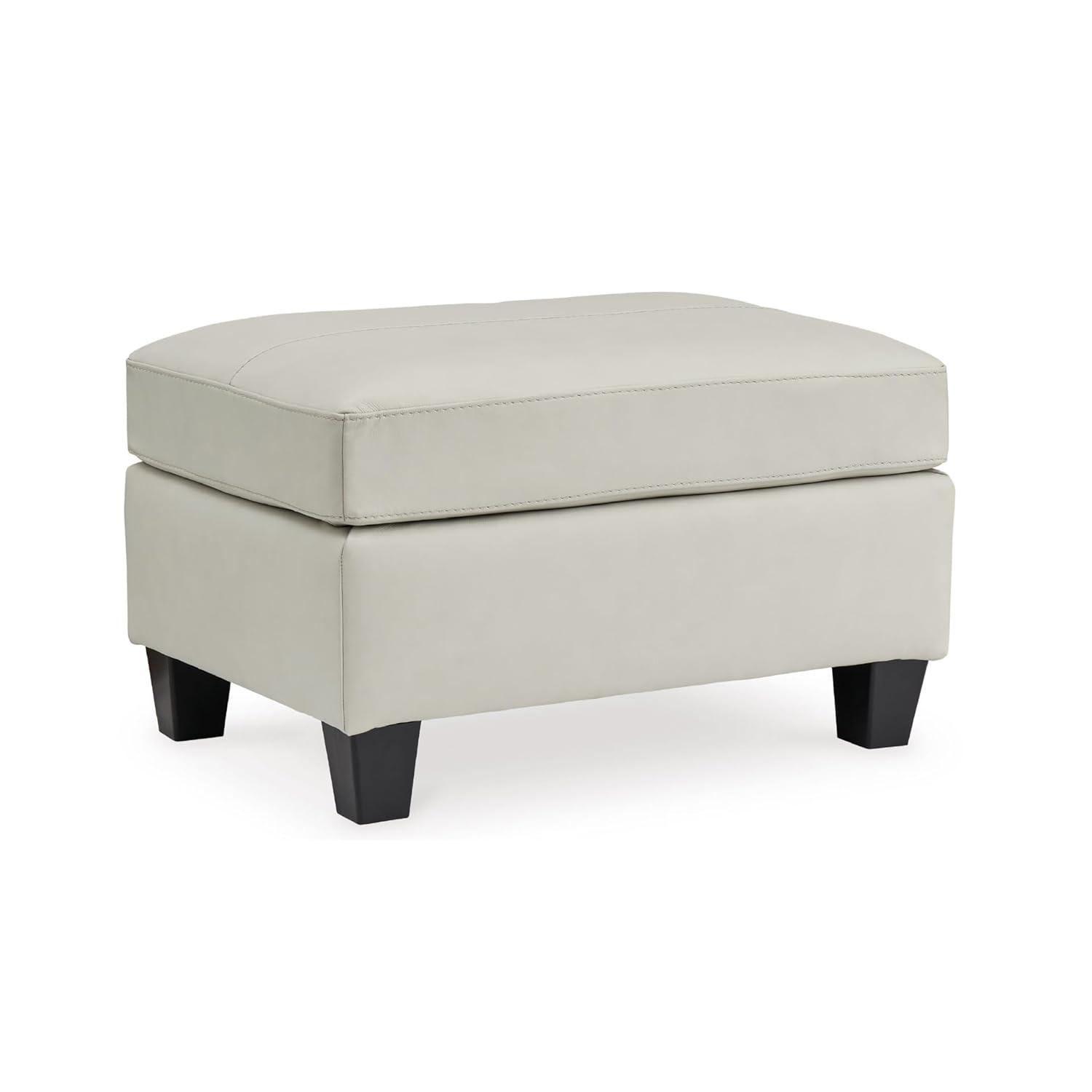Signature Design by Ashley Contemporary Genoa Ottoman Leather Coconut
