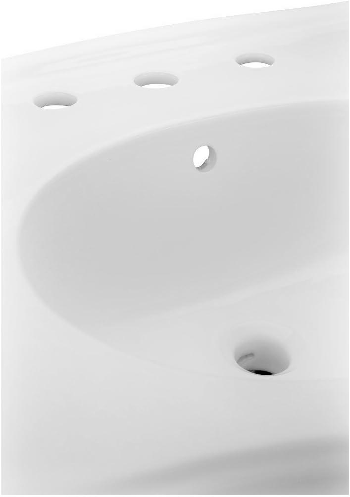 The Renovators Supply Inc. China 21'' Gloss White Vitreous China Rectangular Bathroom Sink with Overflow