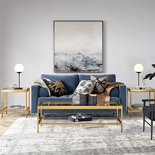 Evelyn&Zoe Alexis 54" Wide Rectangular Coffee Table, Brass
