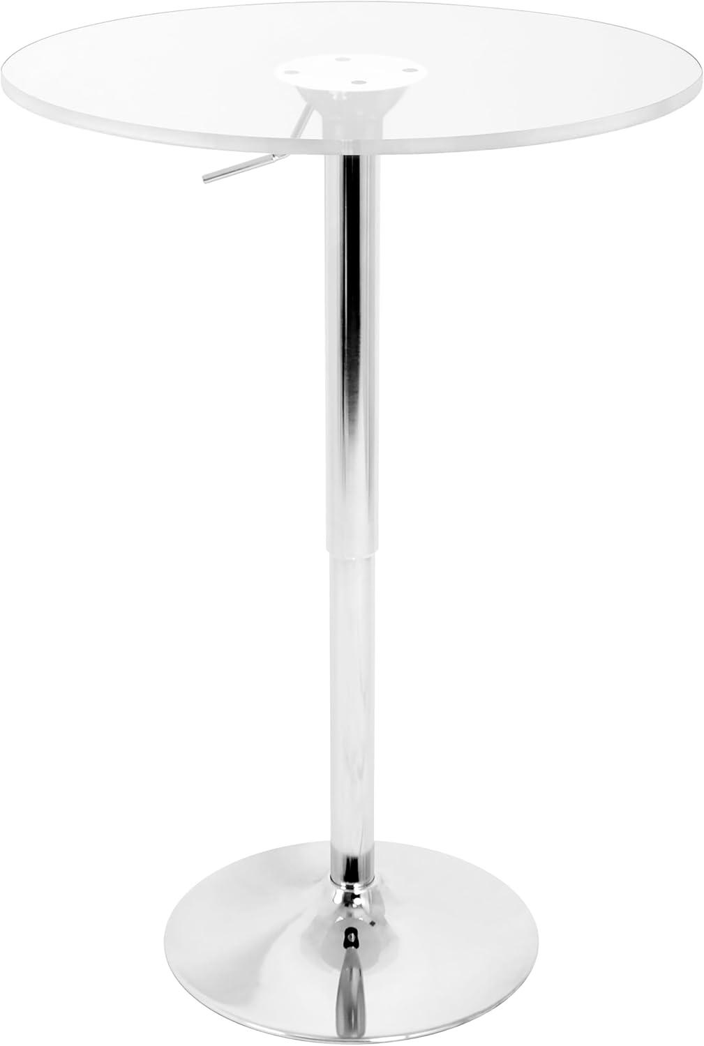 Furniture Modern Contemporary Adjustable Bar Table - Clear