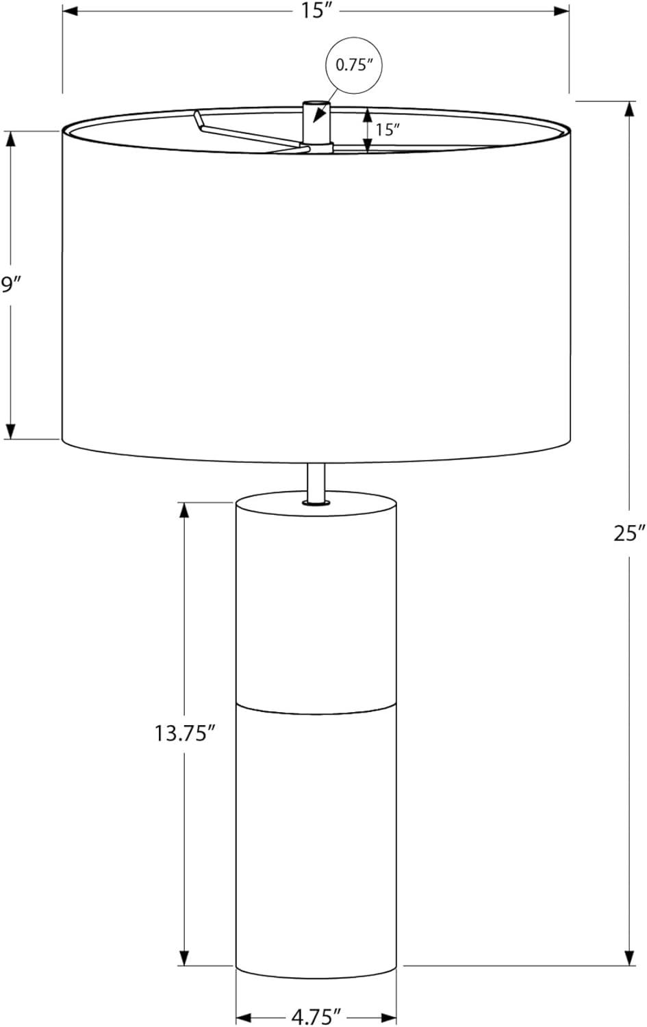 Monarch Specialties Lighting 25inchH Table Lamp Black Concrete Black Shade Contemporary