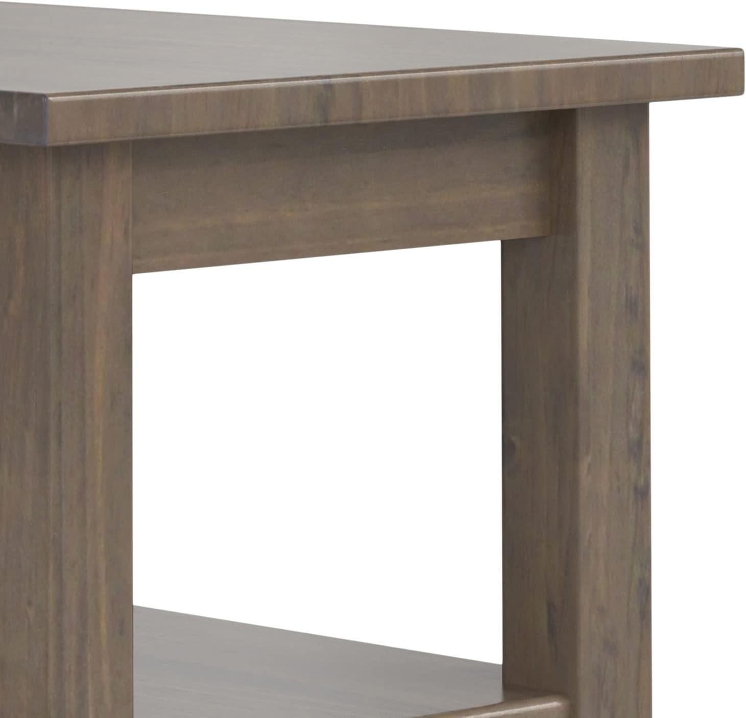 Lev Smoky Brown Solid Wood Narrow End Table with Storage