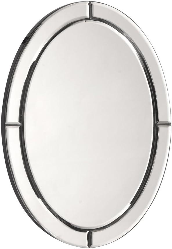 Howard Elliott 16"x12" Beveled Oval Mirrored Frame Opal Accent Wall Mirror: Modern Decor, Wood Frame, Wall Mount, No Assembly Required