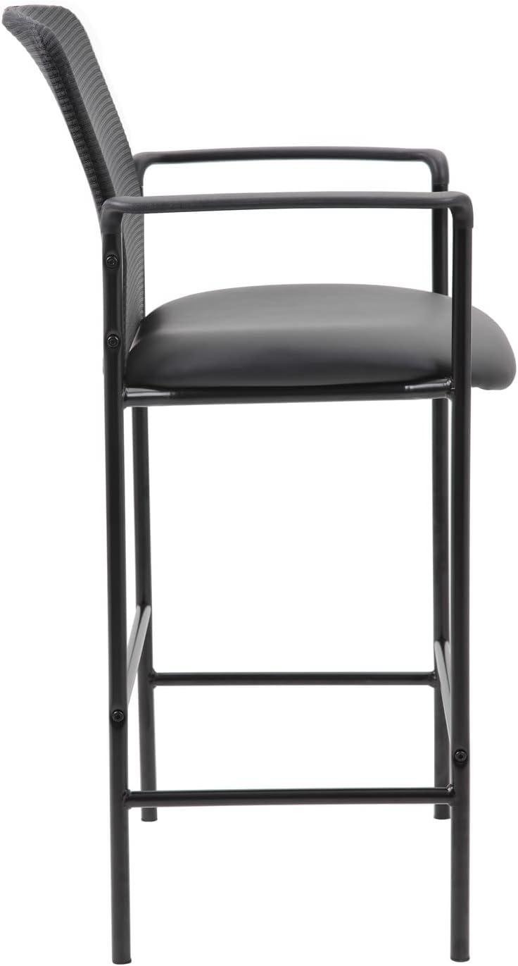 Boss Office Counter Height Mesh-Back Counter Stool with Arms