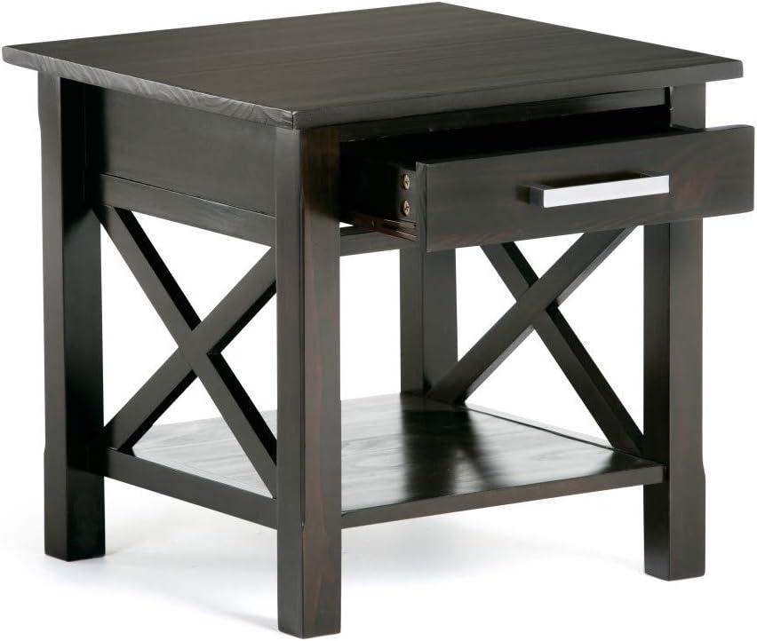 Simpli Home Kitchener 21"W Solid Mango Wood Square End Table with Storage Drawer