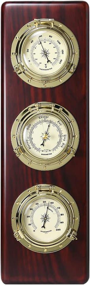 Ambient Weather WS-GL032 Porthole Collection Weather Center with Thermometer, Hygrometer, Barometer