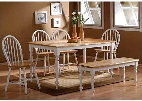 Dining Table Wood/Brown/White - Boraam: Hardwood Frame, Seats 6, Rectangle Shape, 90 Day Warranty