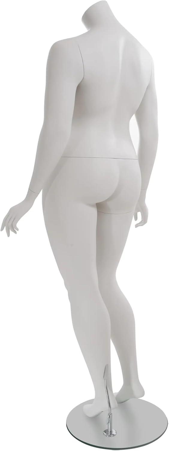 Amber Plus-Size Headless Mannequin with Matte White Finish