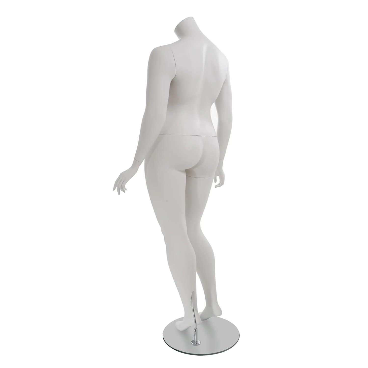 Amber Plus-Size Headless Mannequin with Matte White Finish