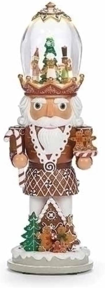 15.5" LED Lighted Musical Gingerbread Nutcracker Christmas Decor