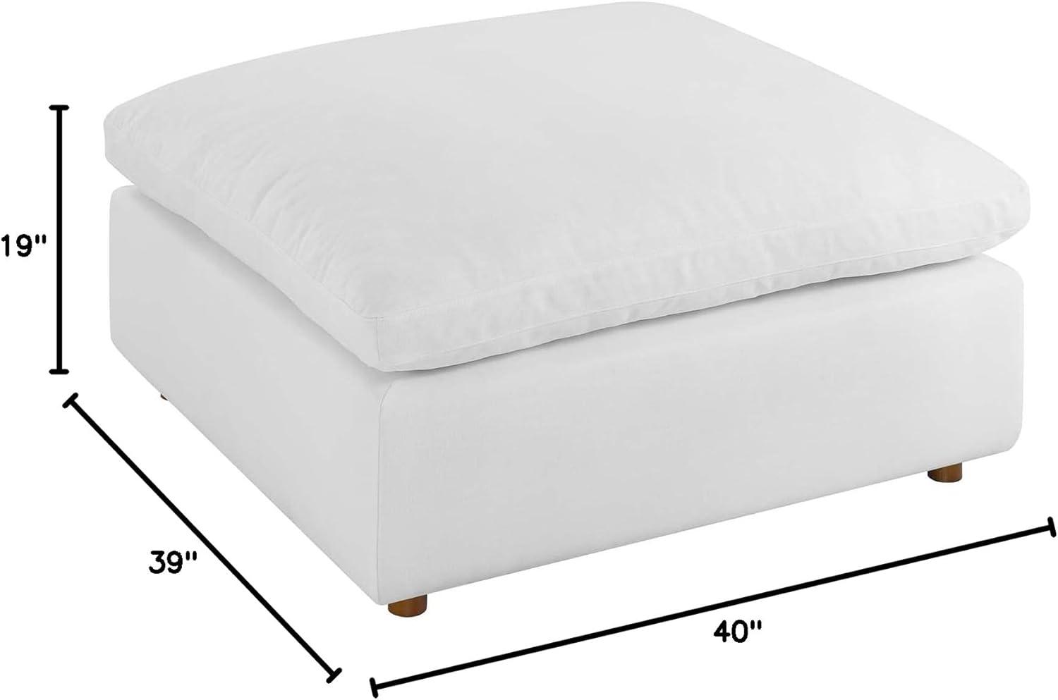 Modway Commix Down Filled Overstuffed Ottoman in Pure White