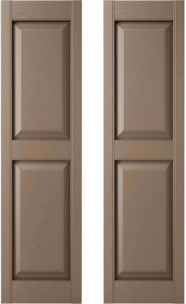 Builders Edge, TailorMade Two Equal Panels, Raised Panel Shutters, Includes Matching Installation Spikes (Per Pair) | Wayfair