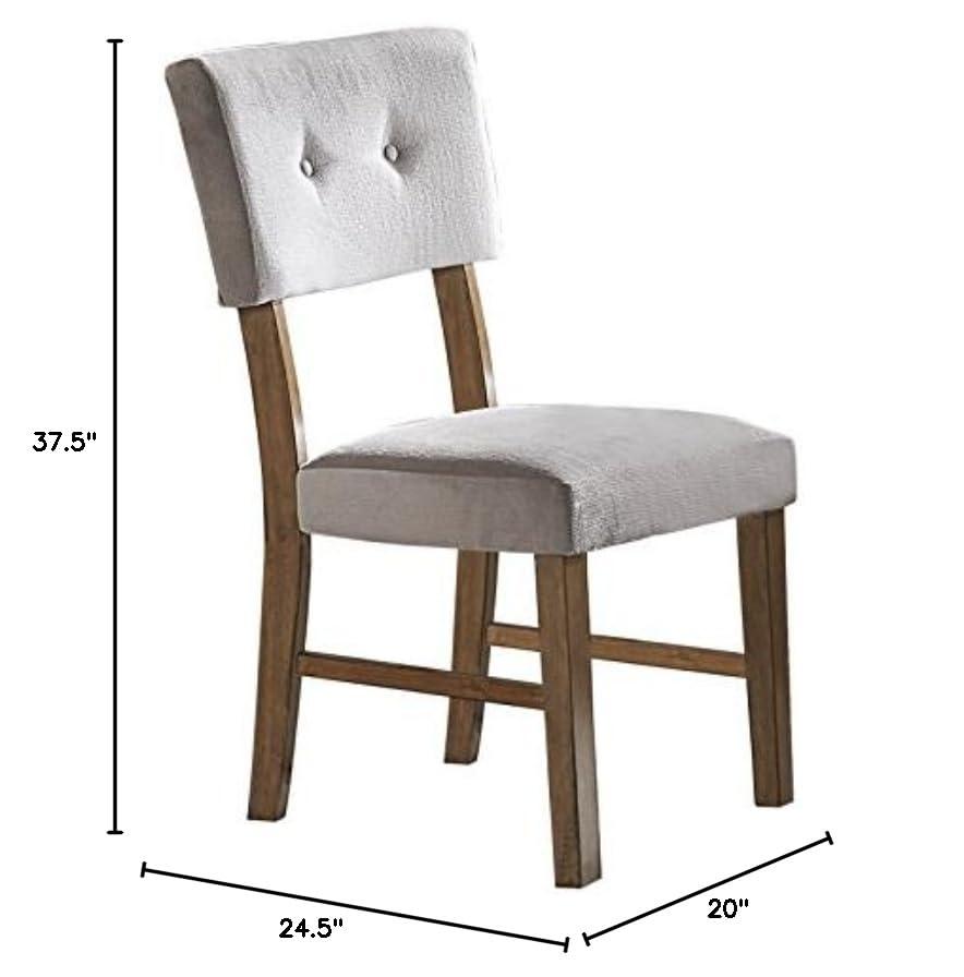 Gray Upholstered Wood Mid-Century Modern Side Chair