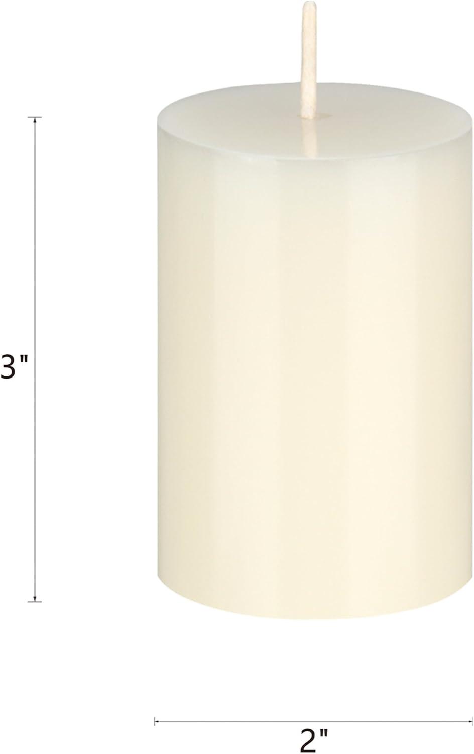 Ivory Paraffin Wax 3-Wick Round Pillar Candles, 2x3 Inch, Set of 3