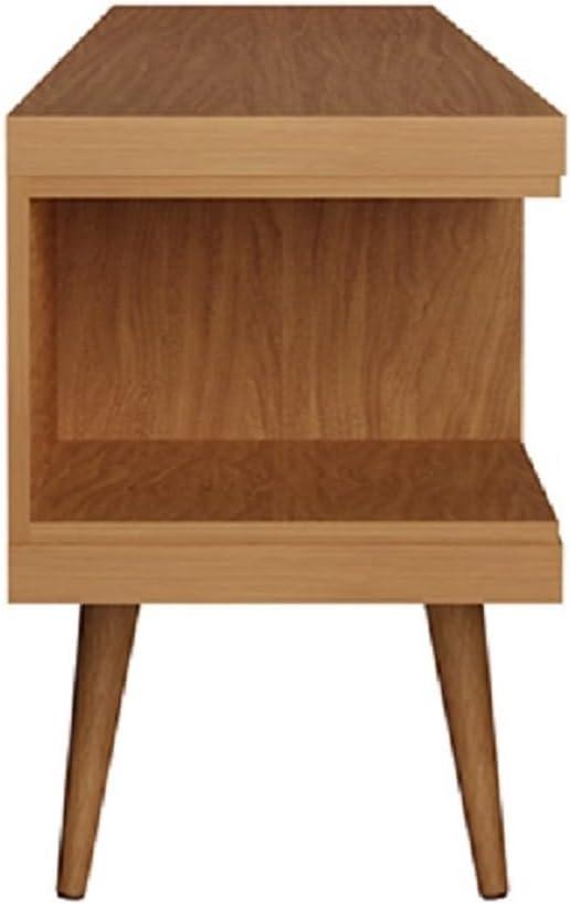 Maple Cream Mid-Century Modern TV Stand with Graduated Legs