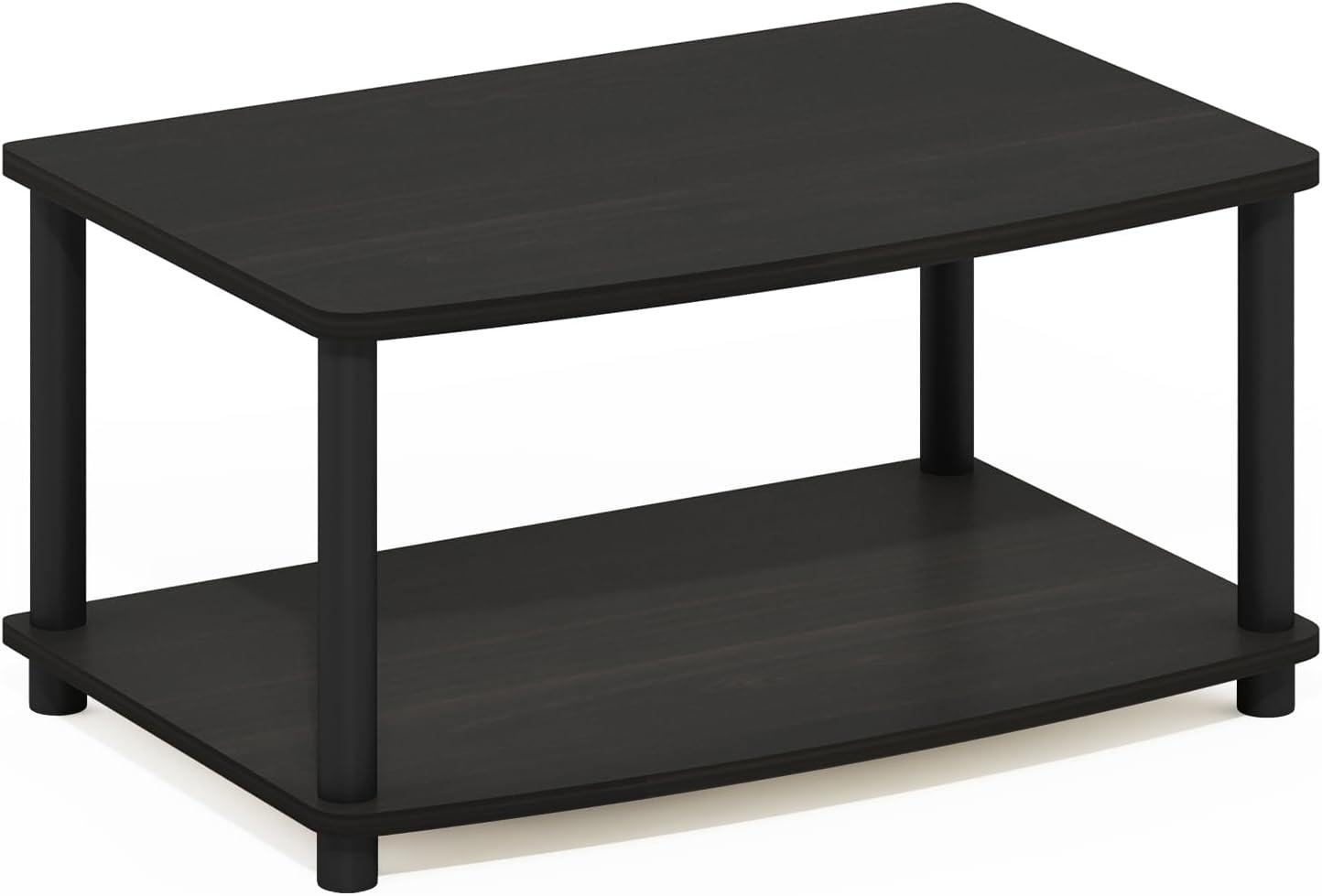 Espresso Black 2-Tier PVC Composite TV Stand