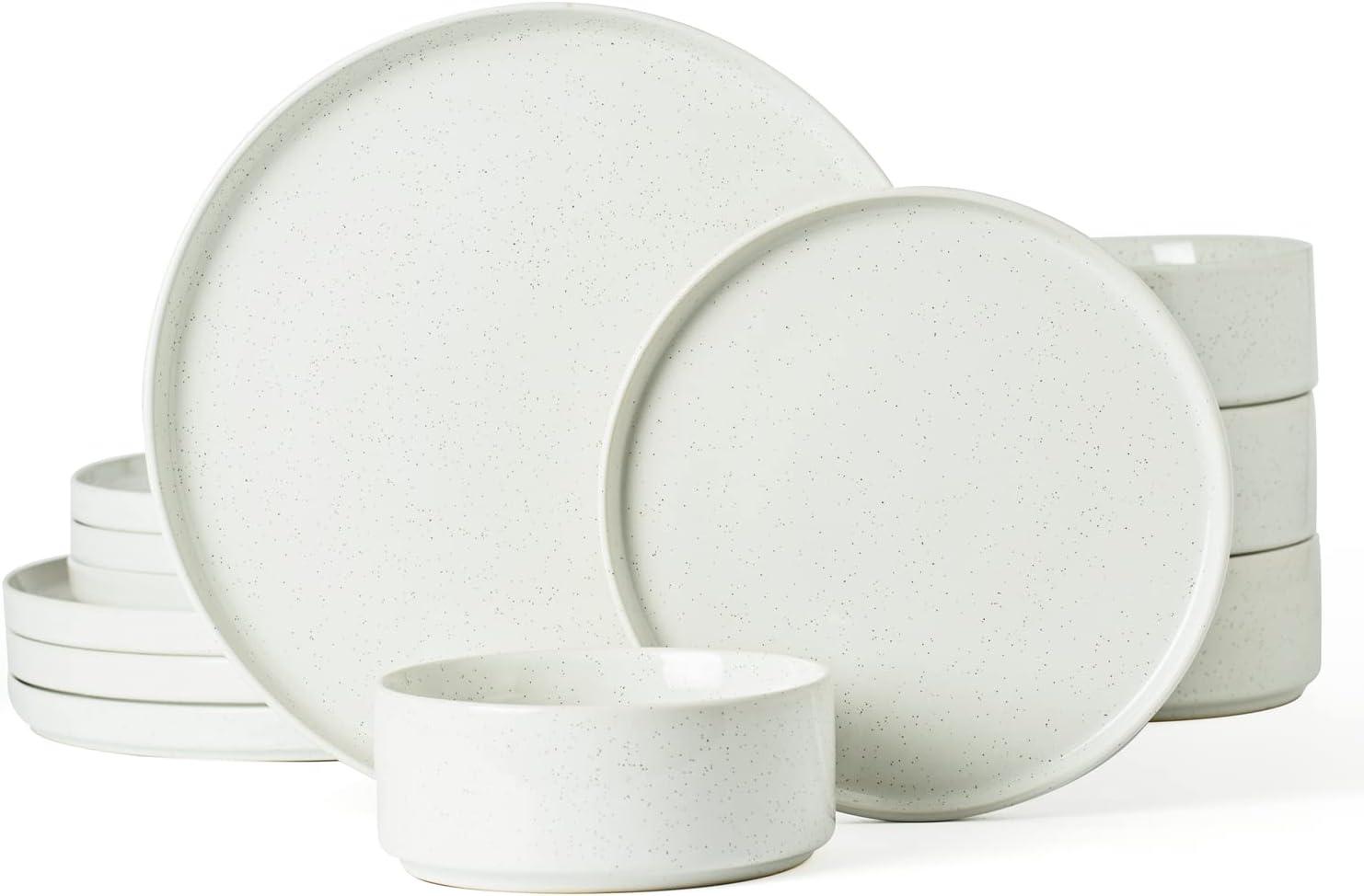 Milkyway White Ceramic 12-Piece Dinnerware Set