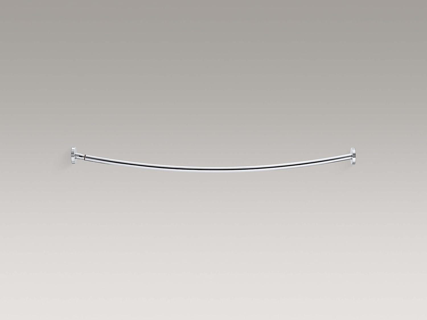 Polished Stainless Steel Curved Wall Mounted Shower Rod