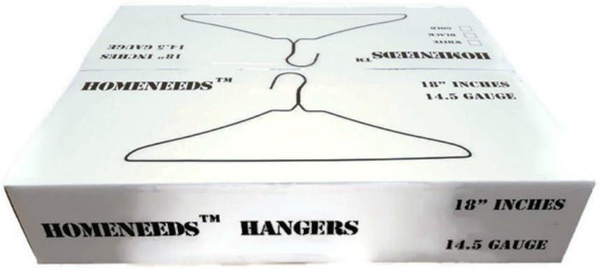 Homeneeds Metal 100 White Wire Hangers 18" Standard White Clothes Hangers (100, White)