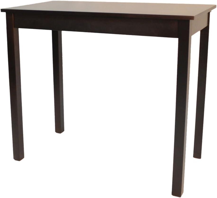Carolina Living Keegan Pub Bar Espresso: Counter Height Dining Table for 4, Rubberwood Frame