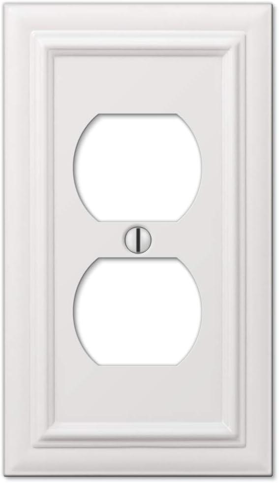 White Metal Duplex Rectangle Wall Plate