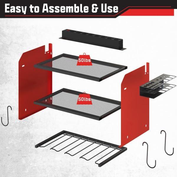 Stalwart Power Tool Organizer Wall Mount With Charging Station | Wayfair