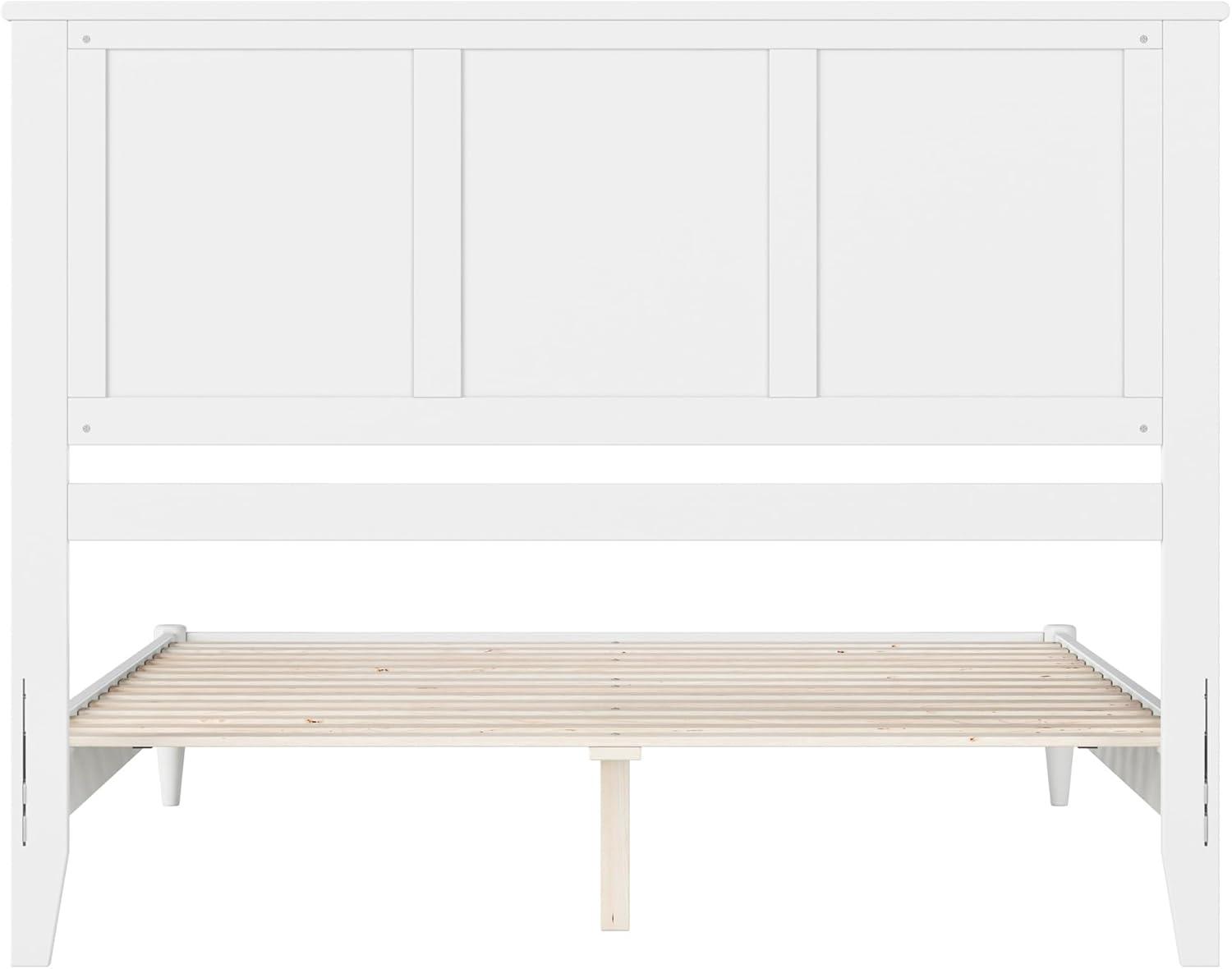 AFI Charlotte Queen Solid Wood Low Profile Platform Bed, White