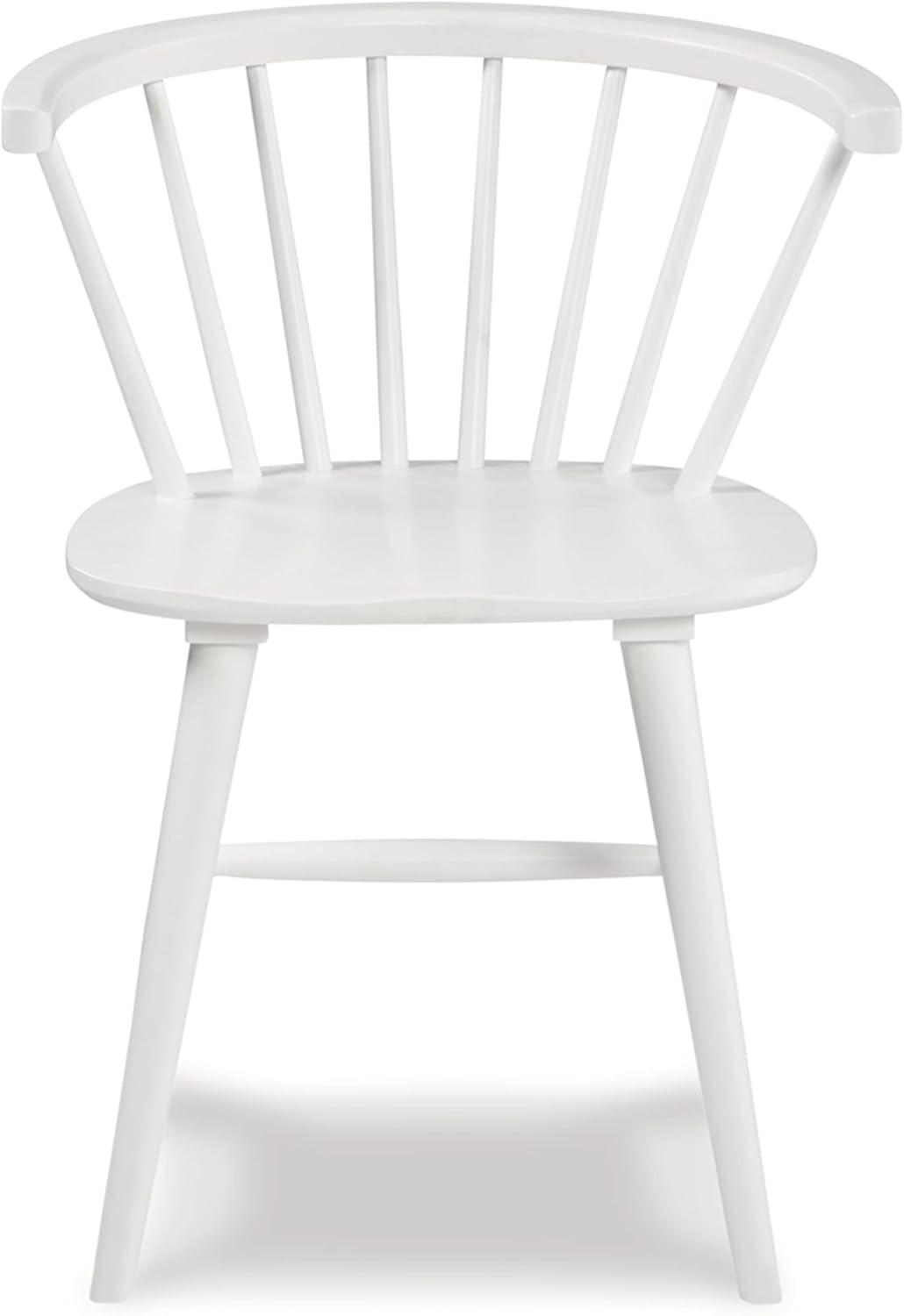 White Wood Spindle Back Dining Side Chair Set