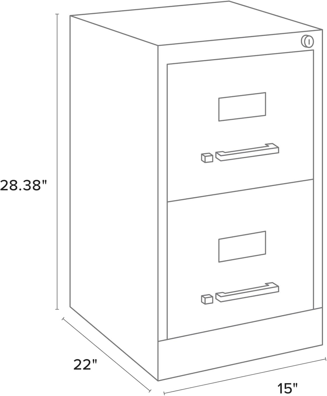 Black 2-Drawer Vertical Steel Lockable File Cabinet
