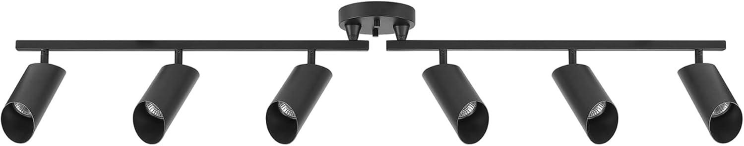 Modern 3.8 ft. Matte Black Foldable Hard Wired Indoor Track Lighting Kit with Adjustable Step Heads