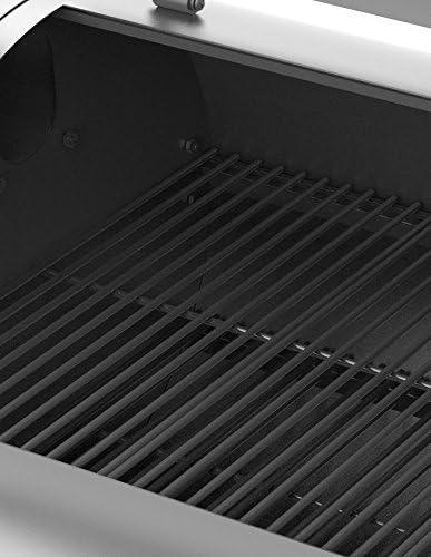 Black Steel Built-In Charcoal Grill with Smoker