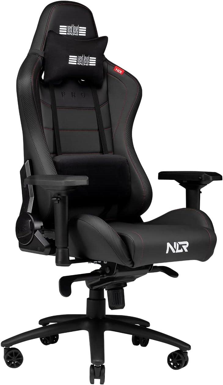 ErgoFlex Black Aluminum & Steel Adjustable Gaming Chair with Lumbar Support