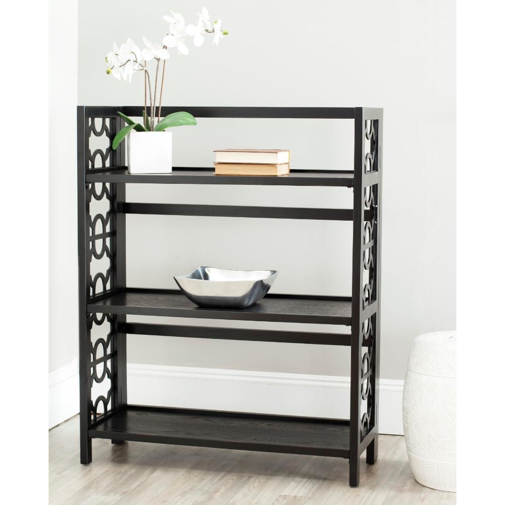 SAFAVIEH Natalie Geometric Rustic 3 Tier Low Bookcase (33.5 in. W x 13.4 in. D x 42.5 in. H)
