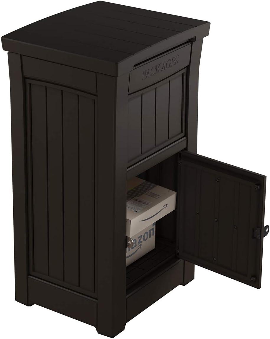 Keter Brown Package Delivery Box for Porch with Lockable Secure Storage Compartment