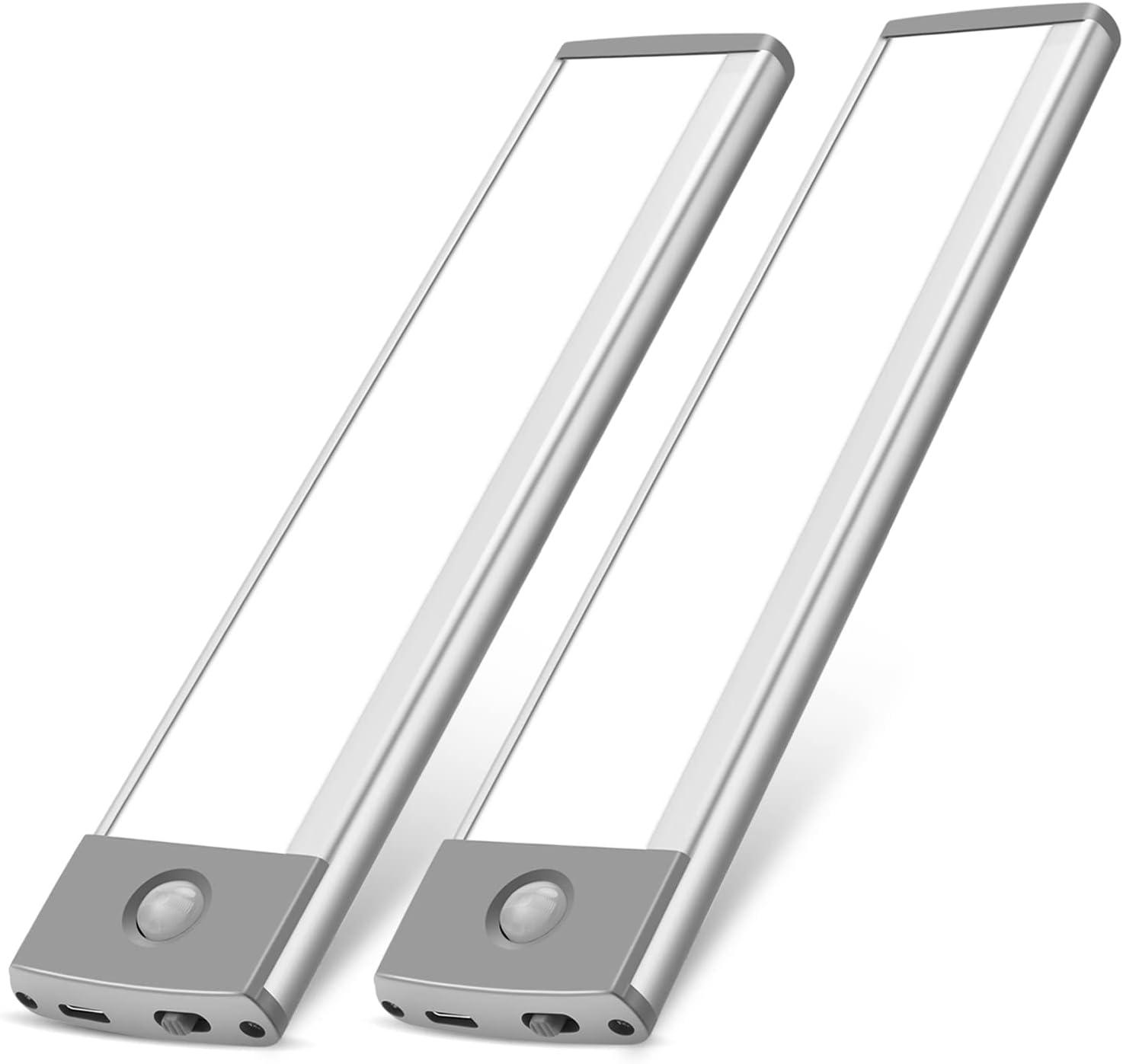 LEPOTEC 2022 30 LED Under Counter Closet Lighting, Pantry Light, LED Motion Sensor Cabinet Light Battery Powered Operated Light 2500mah Rechargeable Wireless Motion Sensor Closet Light