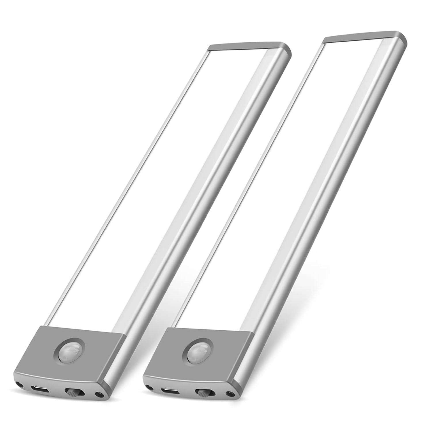 LEPOTEC 2022 30 LED Under Counter Closet Lighting, Pantry Light, LED Motion Sensor Cabinet Light Battery Powered Operated Light 2500mah Rechargeable Wireless Motion Sensor Closet Light