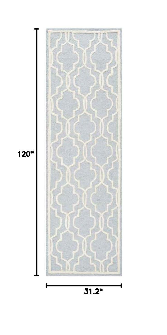 Cambridge CAM131 Tufted Indoor Runner Rug - Light Blue/Ivory - 2'6"x10' - Safavieh
