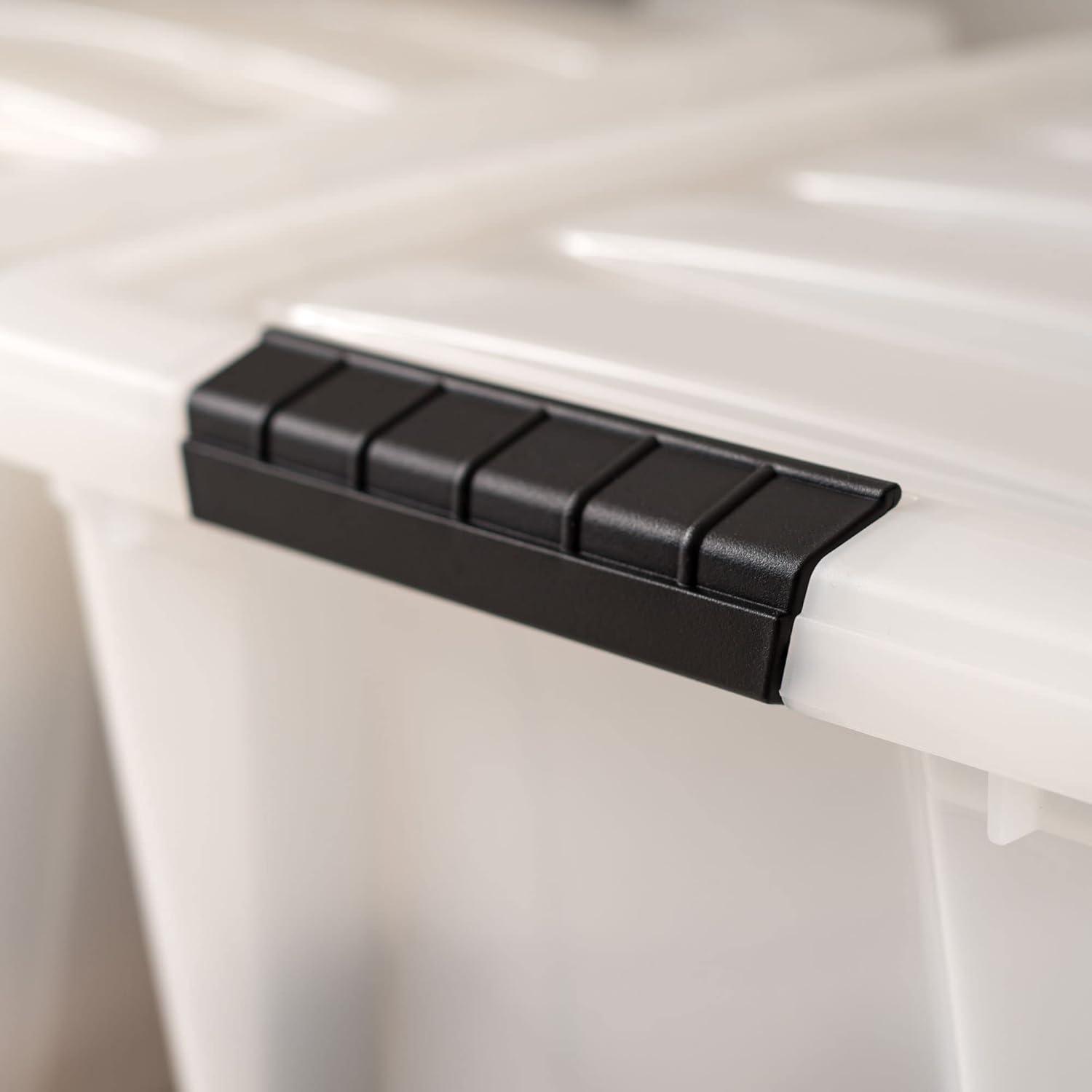 32 Qt./8 Gal. Plastic Storage Boxes with Latching Lids in Black