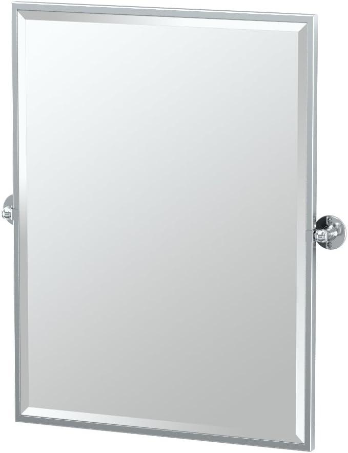 Café Wall Mounted Framed Rectangle Bathroom Vanity Mirror | Pivoting (Tilting) and Beveled Mirror